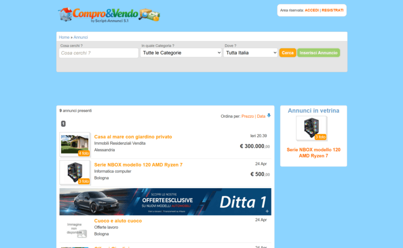 Creare e Gestire un sito di annunci con Script Annunci